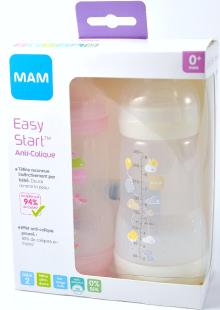 MAM Biberons 2eme Age Candy Pink Clearline 660mL - Anti-colique