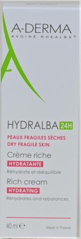 A-derma – Hydralba crème riche 24H 40ml
