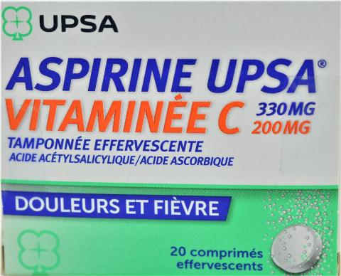 Aspirine vitamine c upsa 20 comprimés effervescents