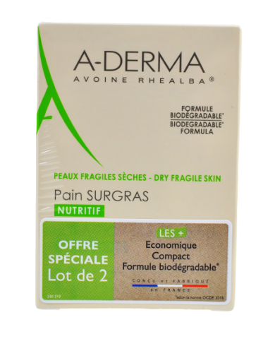 A-derma – Pain de savon surgras 100gX2