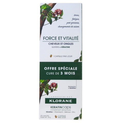 Klorane - Force et Vitalité Cheveux et Ongles - 3x30 capsules